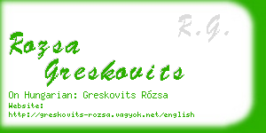 rozsa greskovits business card